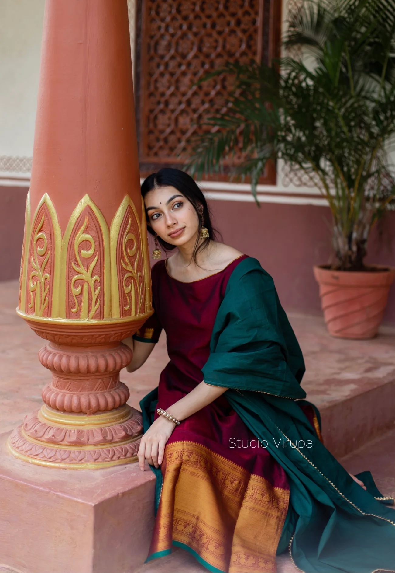 Abitha (Maroon) - Kurta - Image 2