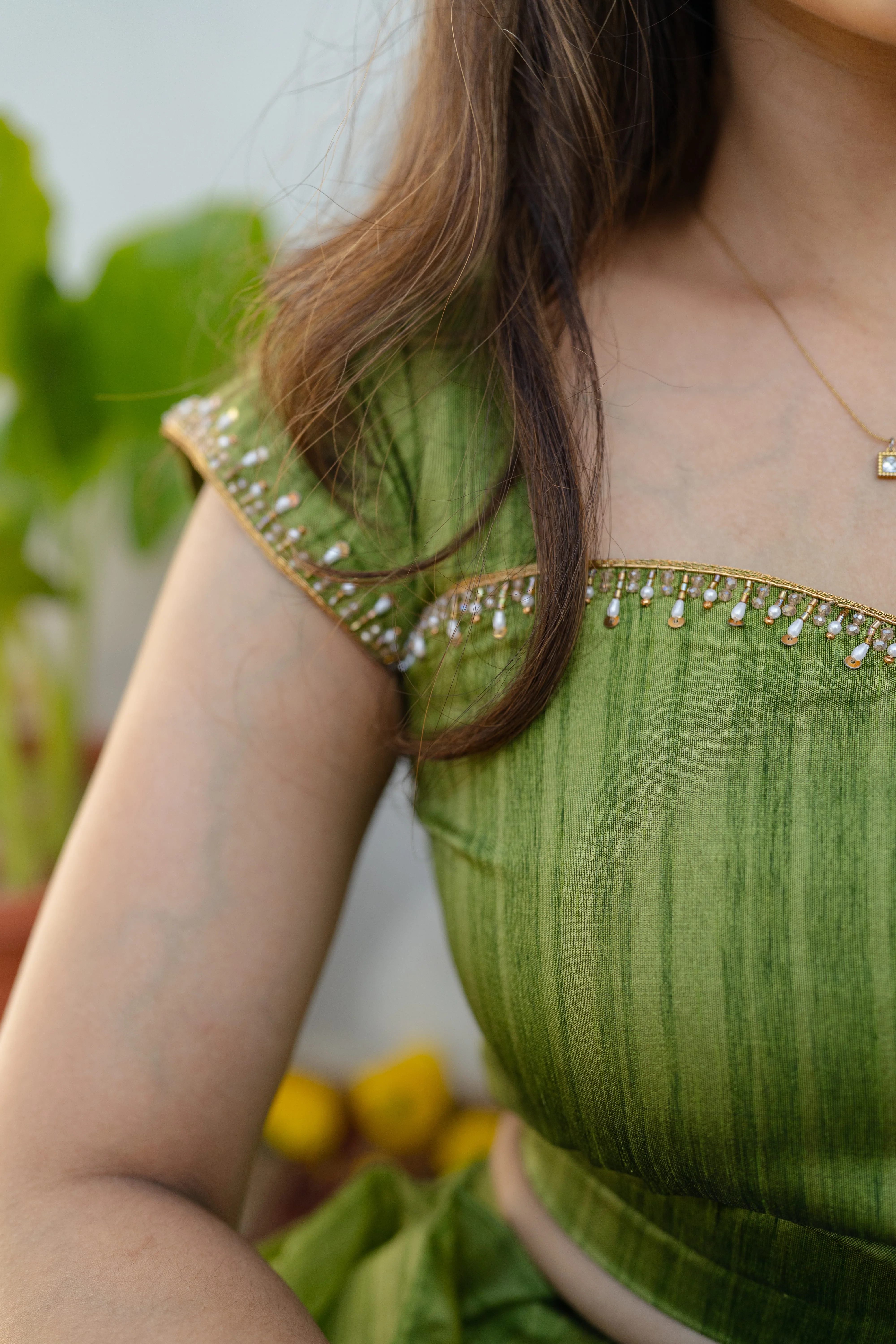 Anvidha Women Tussar Silk Top & Skirt Set with Subtle Zari Border | Designer Outfits - Image 8