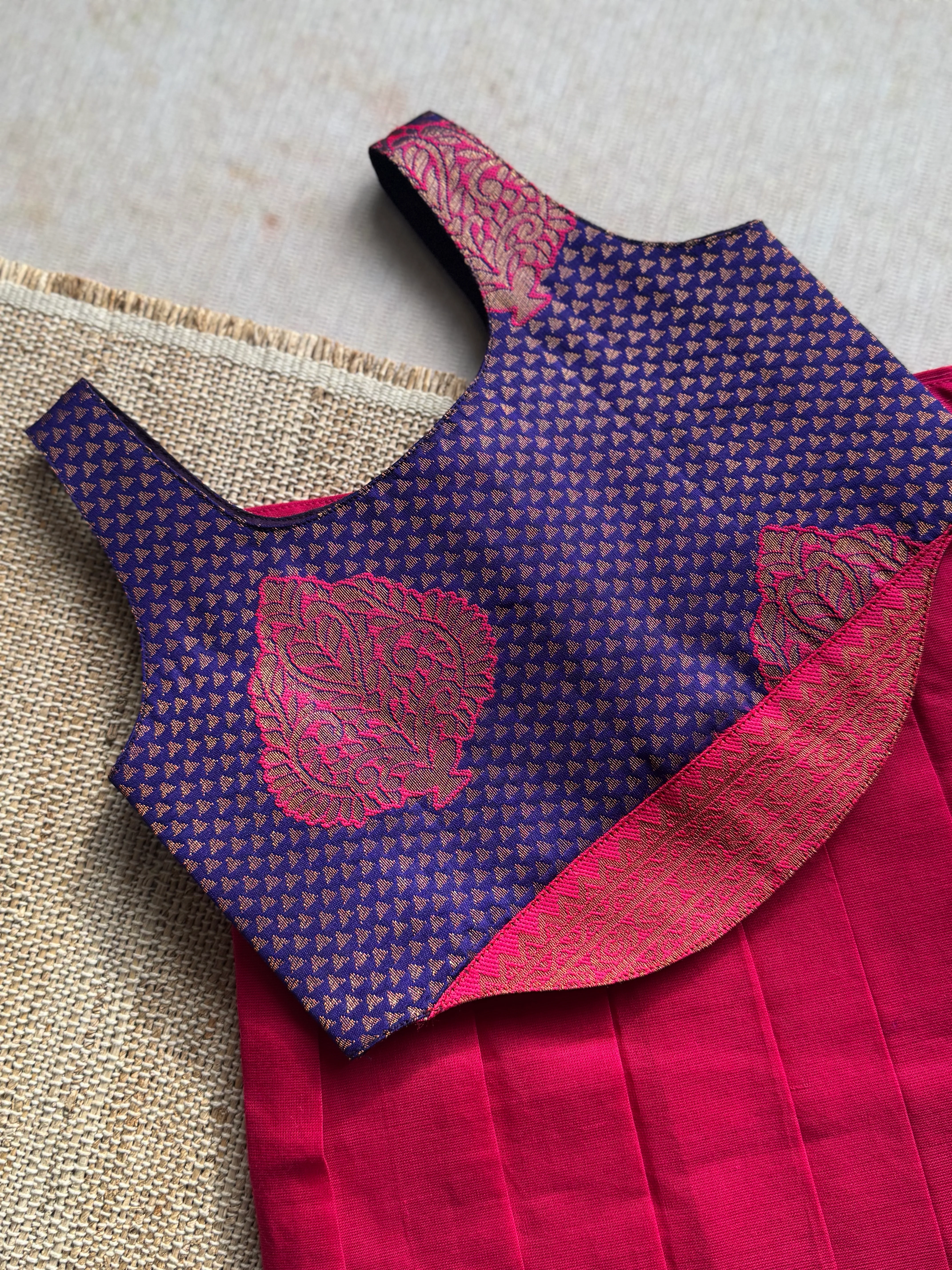Chettinad Cotton Corset Style Top With Skirt -Express - Image 4