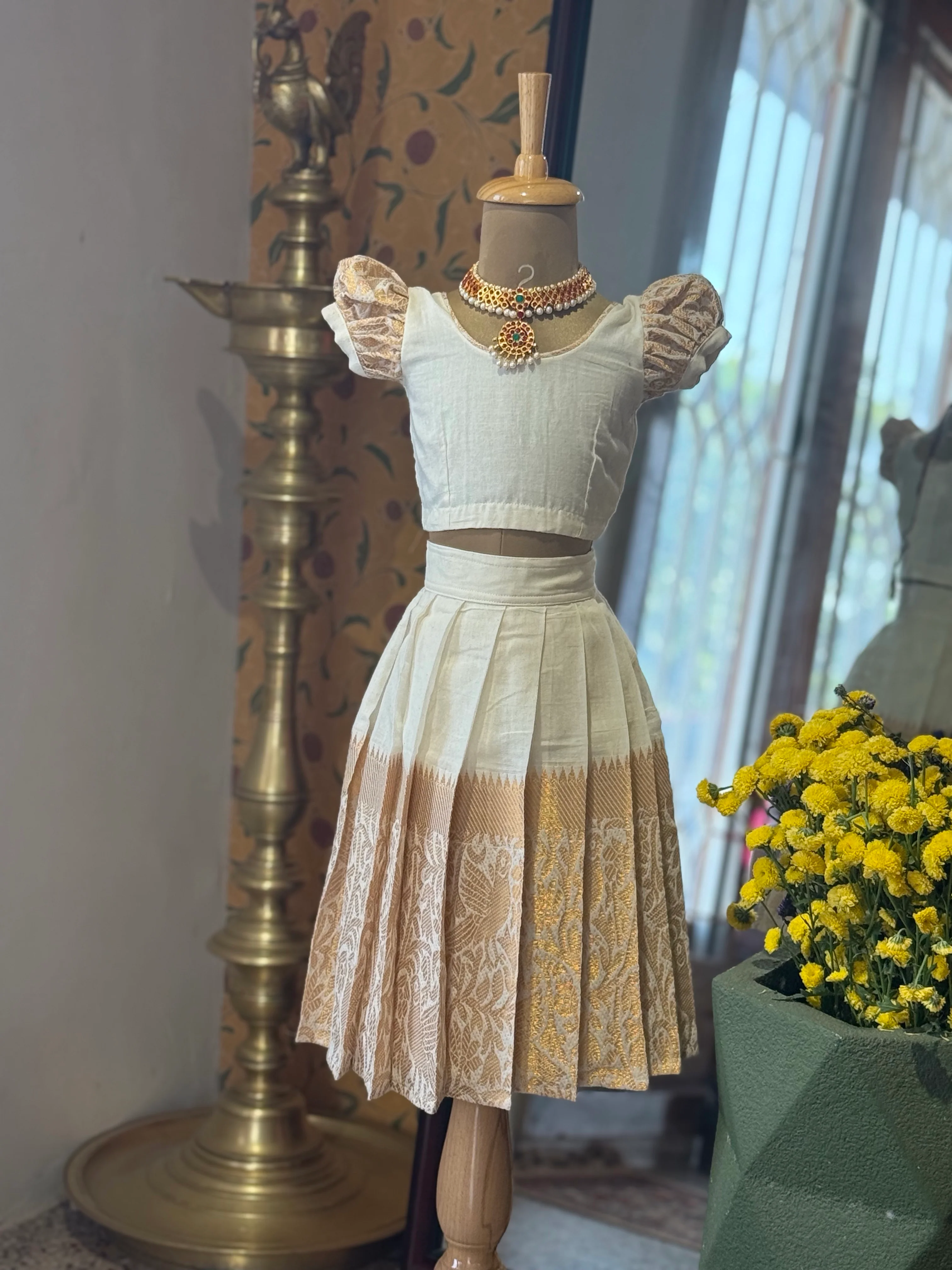 Crop top and skirt - Onam Edit - Image 2