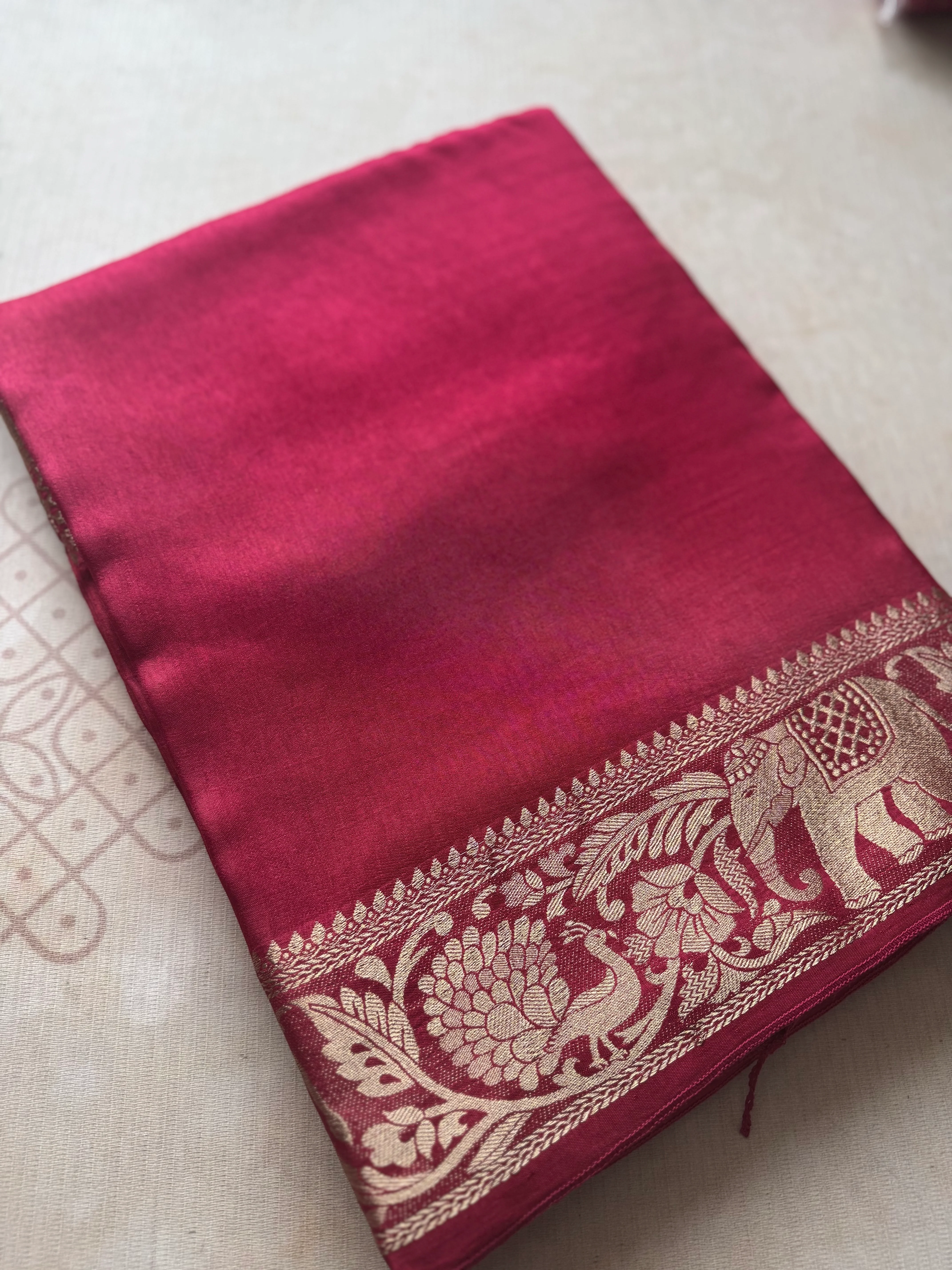 Dola Silk Zari Border Saree - Image 4