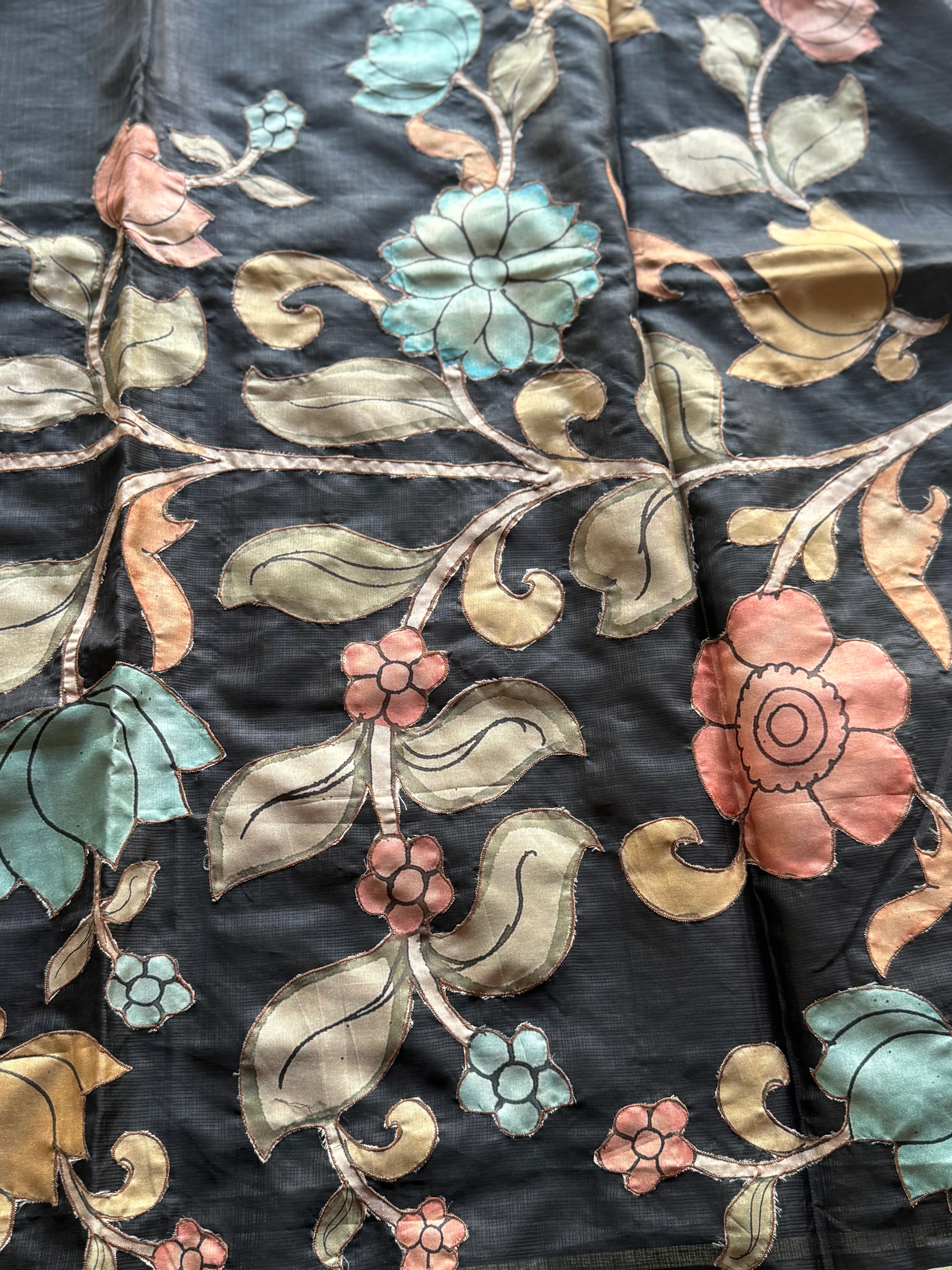 Kalamkari Applique Saree - Image 3