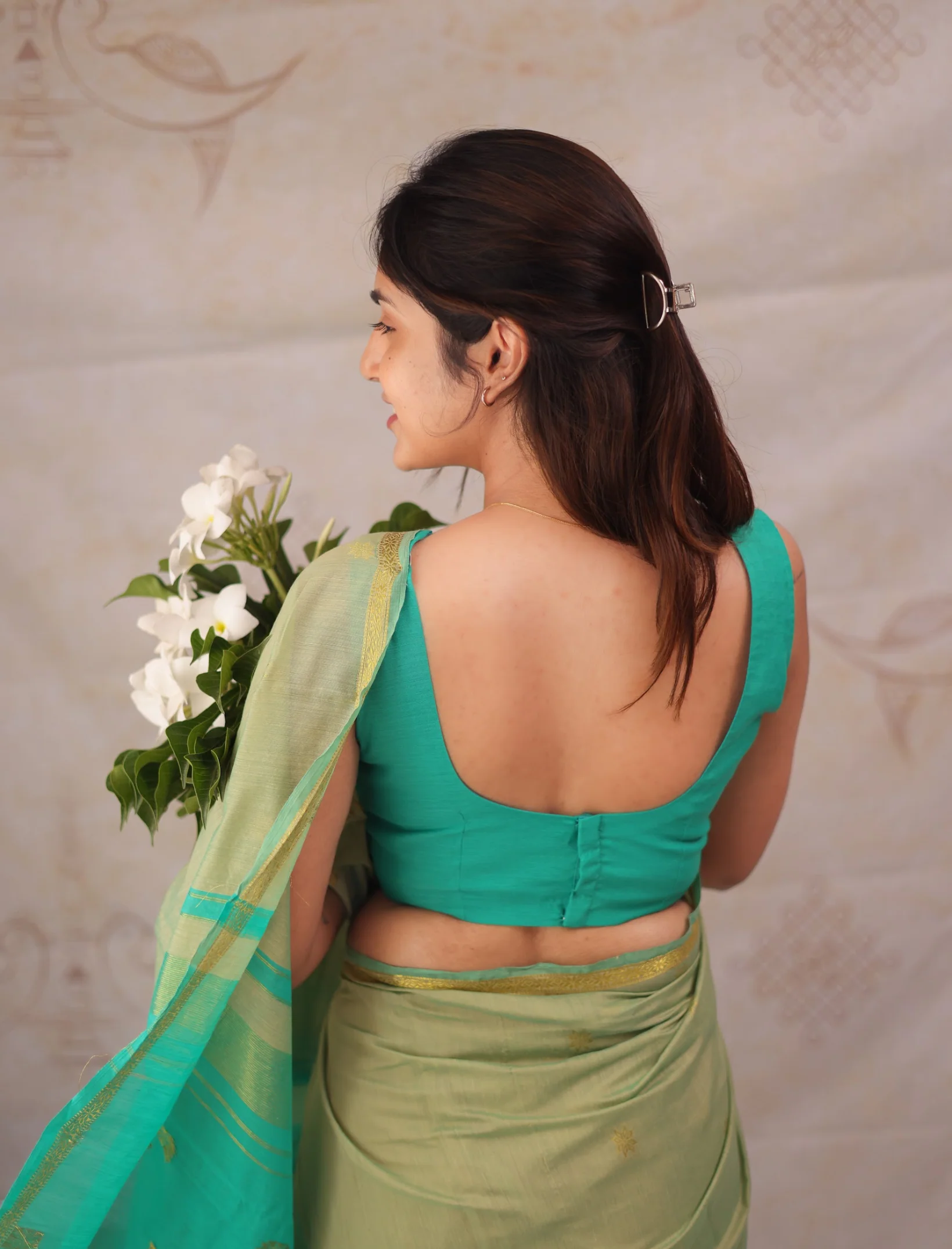 Maheshwari Silk Cotton Saree - Image 4