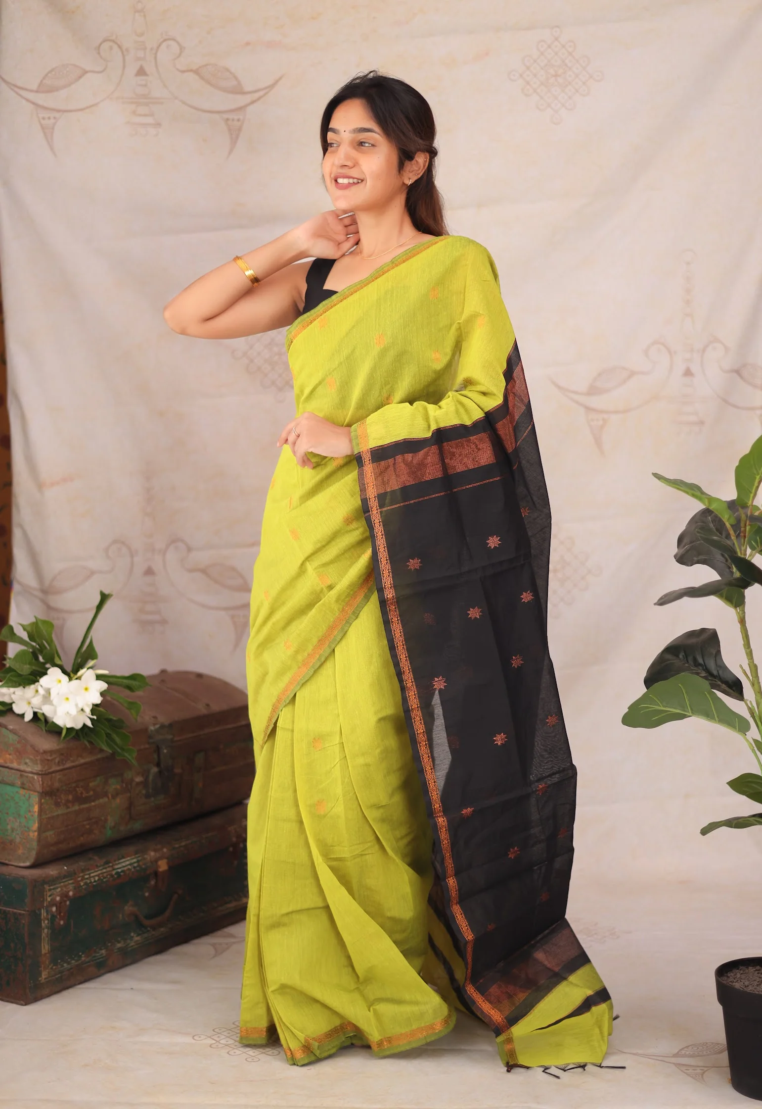 Maheshwari Silk Cotton Saree - Image 3