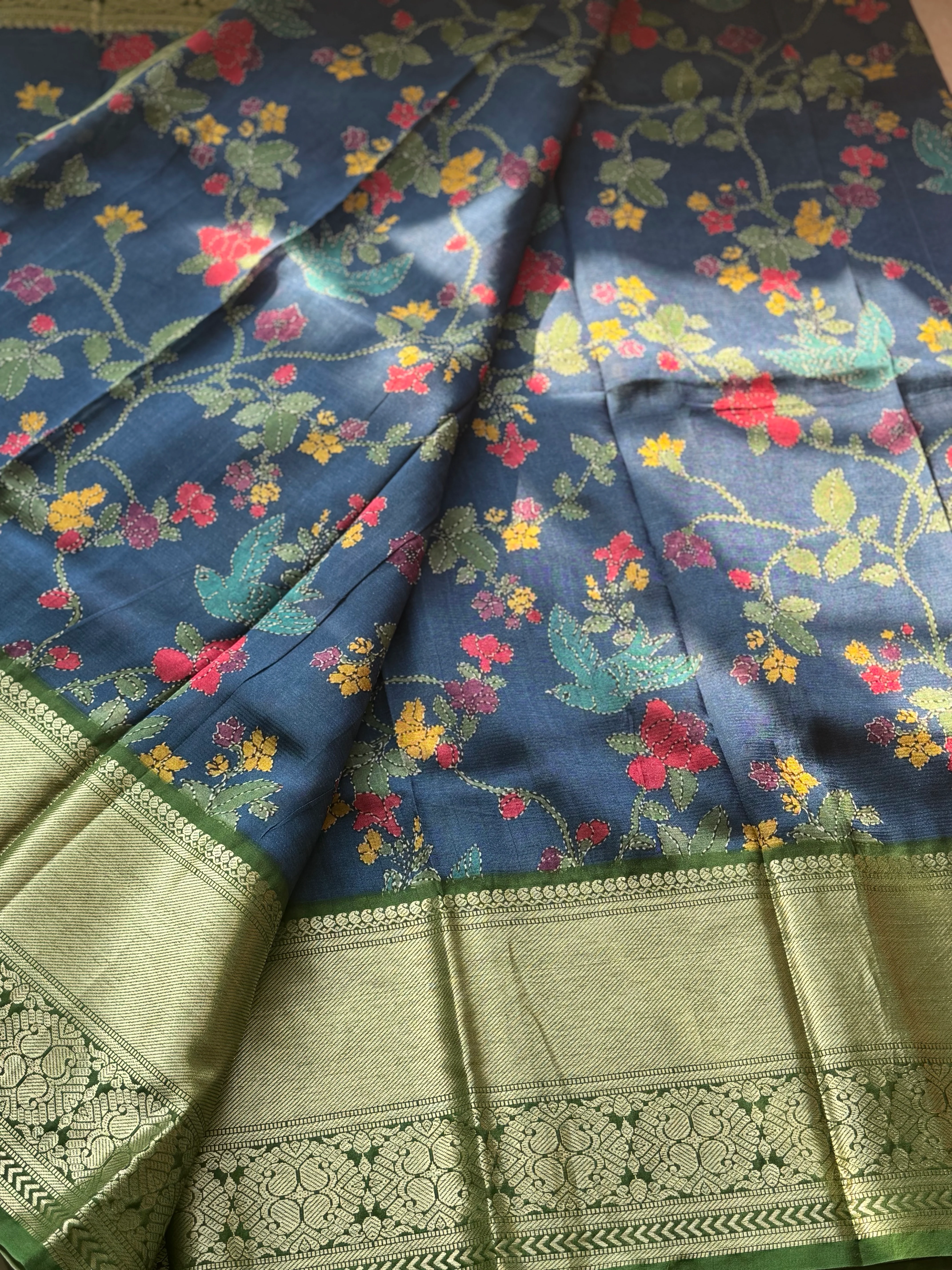 Mangalgiri Stitch Printed Saree - Image 3