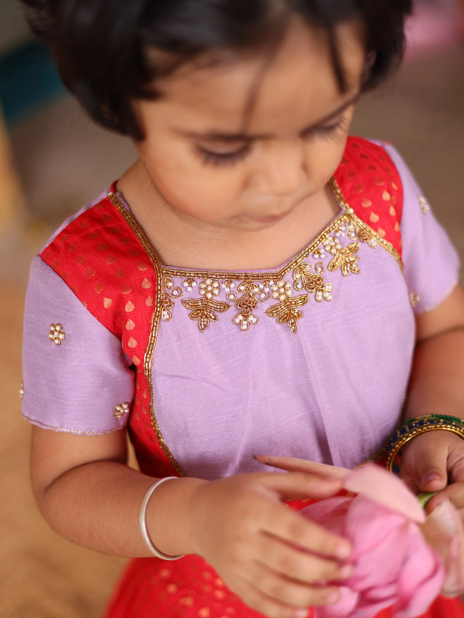 Mini Pattu Kids Crop Top and Skirt - Express - Image 4