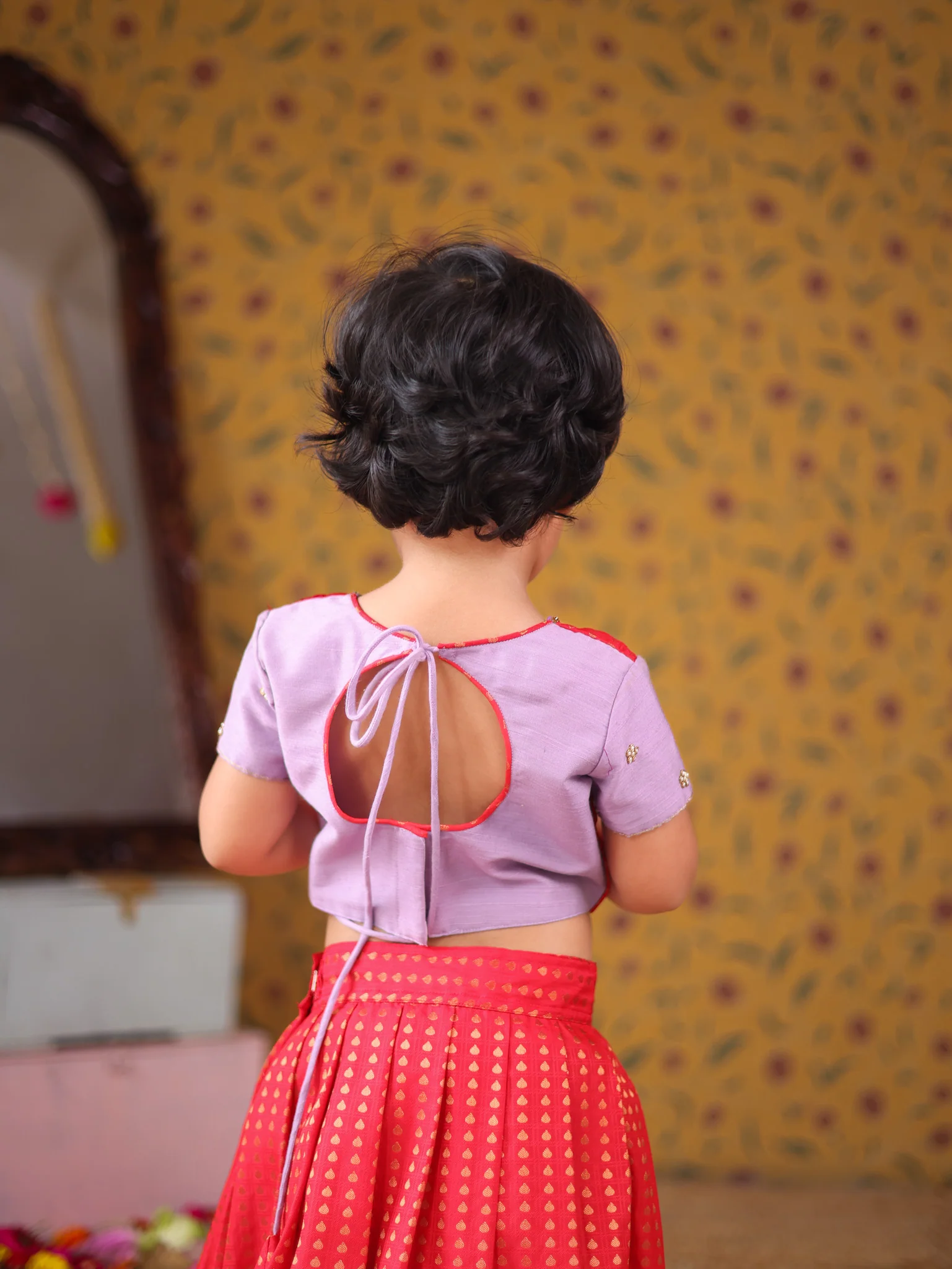 Mini Pattu Kids Crop Top and Skirt - Express - Image 5