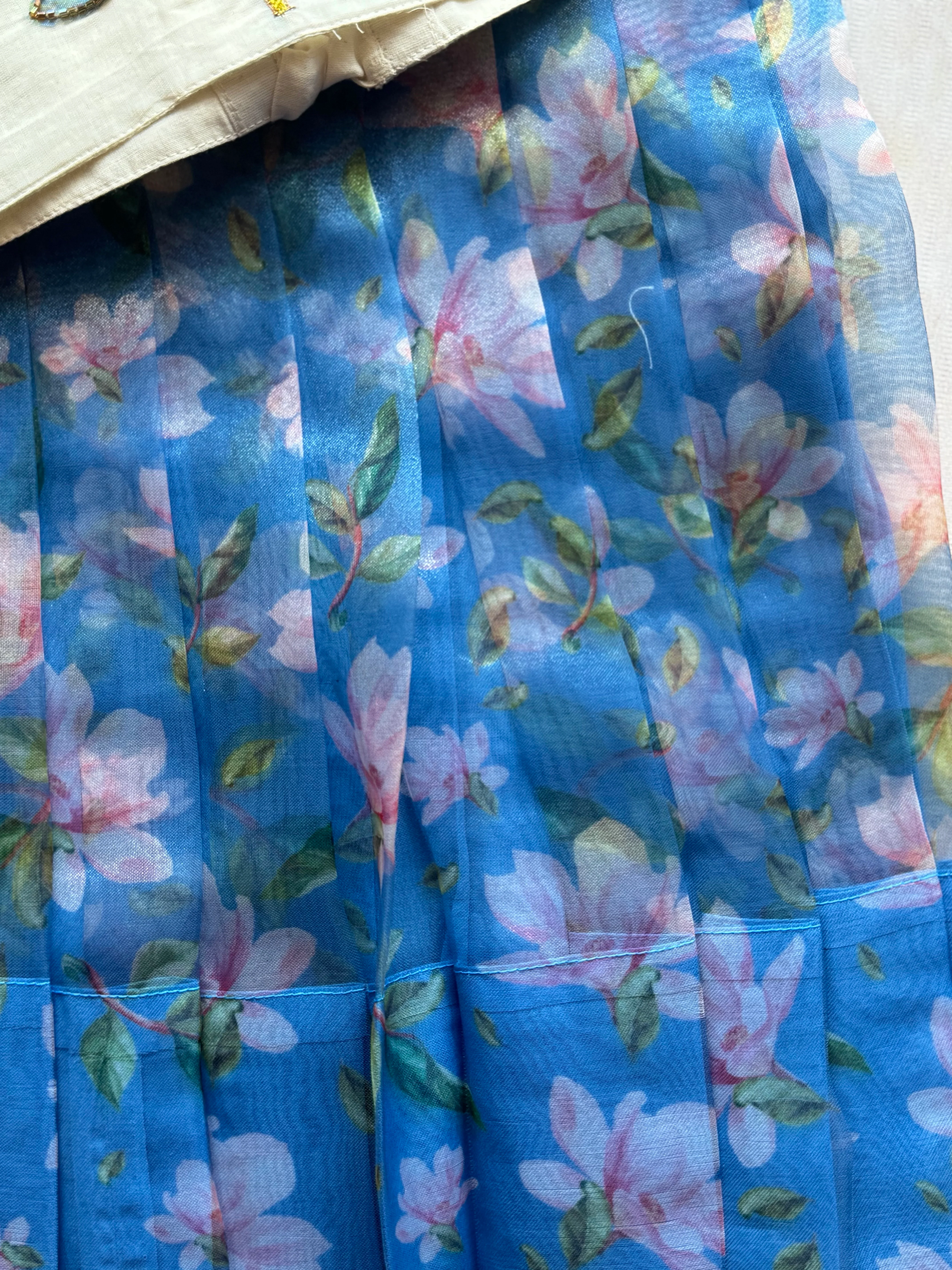 Organza Crop top and Skirt - Onam Edit - Image 5
