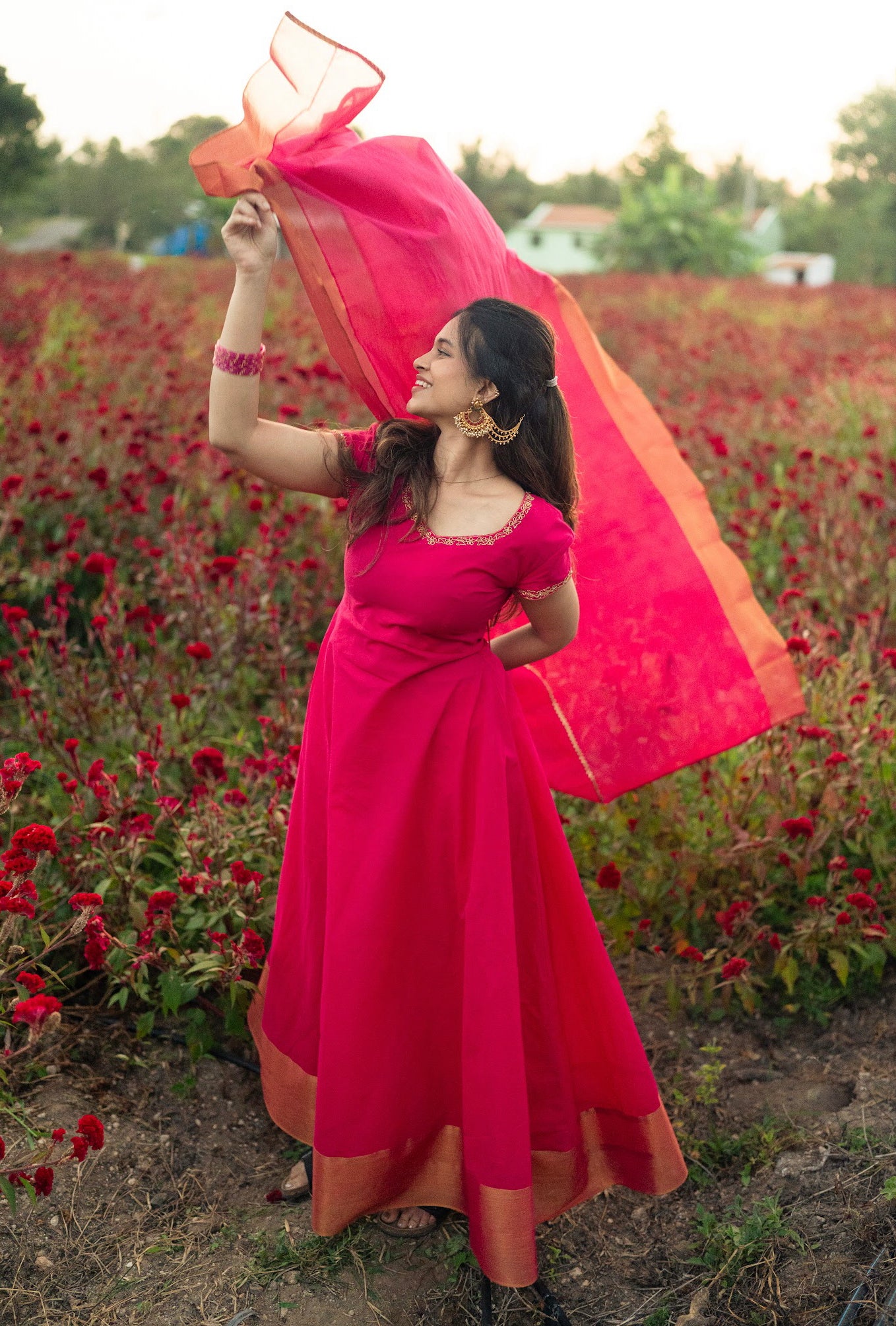 Poorva Anarkali & Dupatta – Festive Traditional Wear | South Indian Ethnic Wear - Image 2