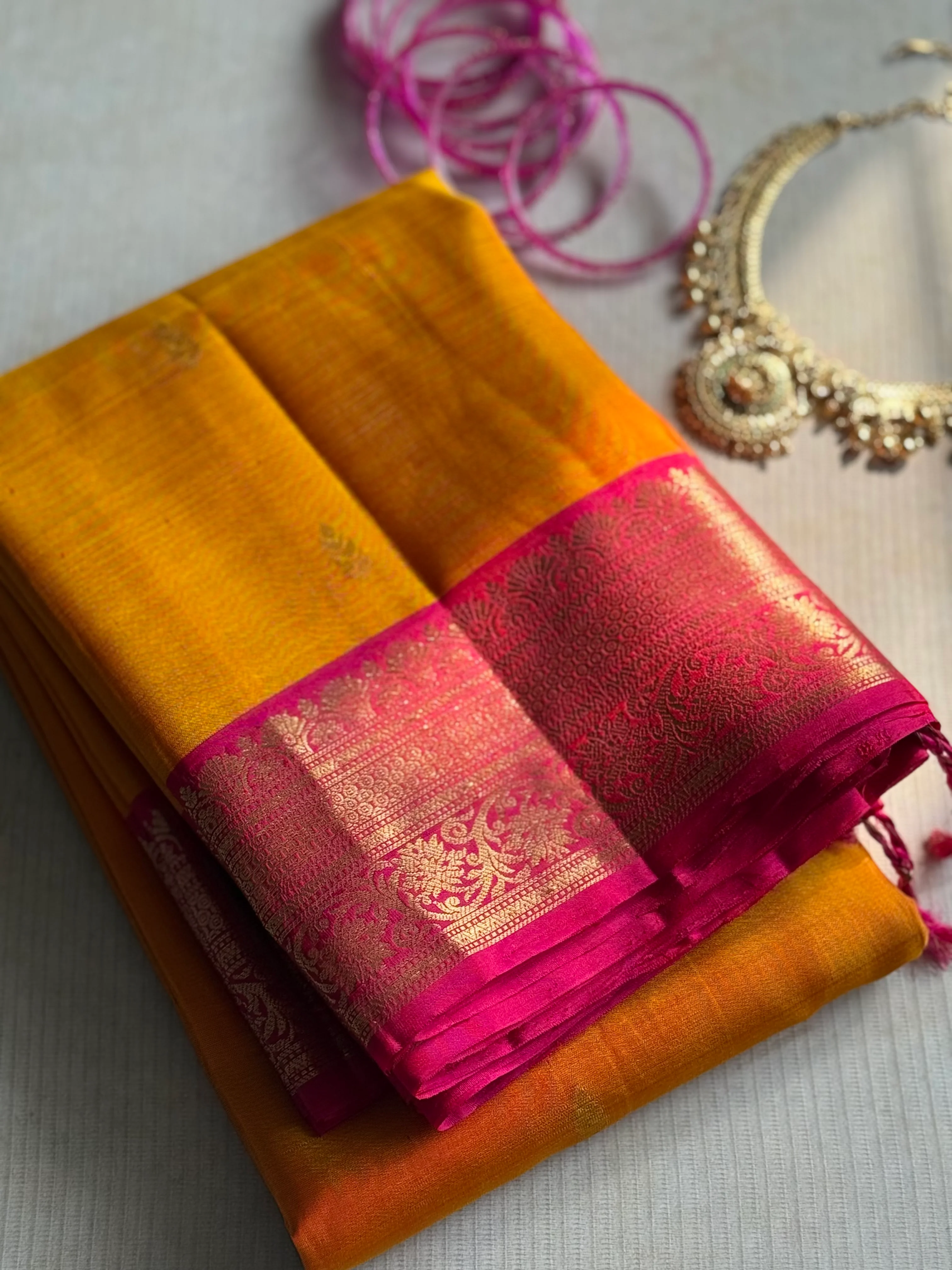 Pure Kanjivaram Soft Silk Saree with Paisley Zari Buttas & Kanchi Border – Vintage Edition - Image 2