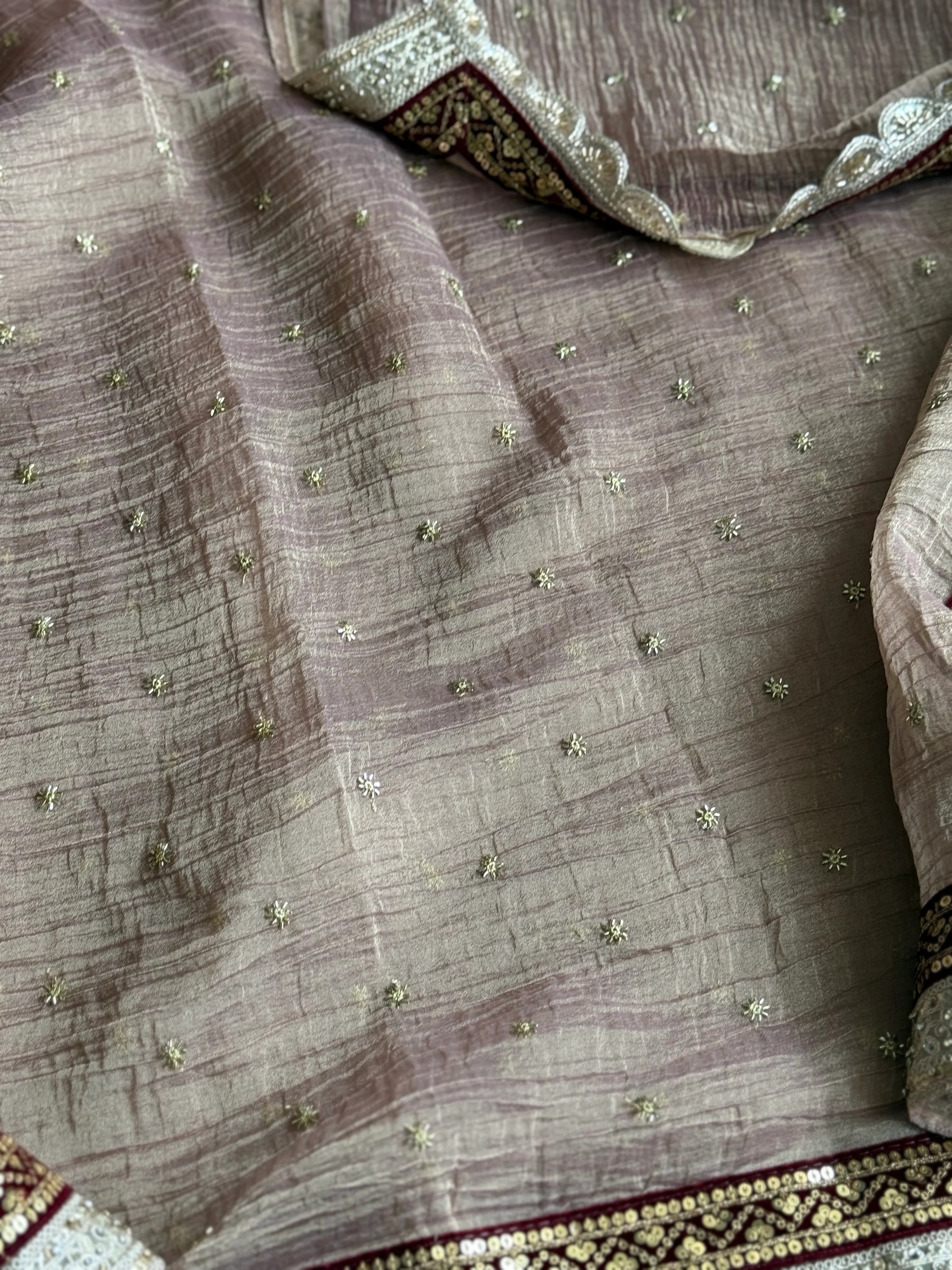 Pure Silk Tissue Georgette Saree – Designer Wedding & Festive Wear - Image 6