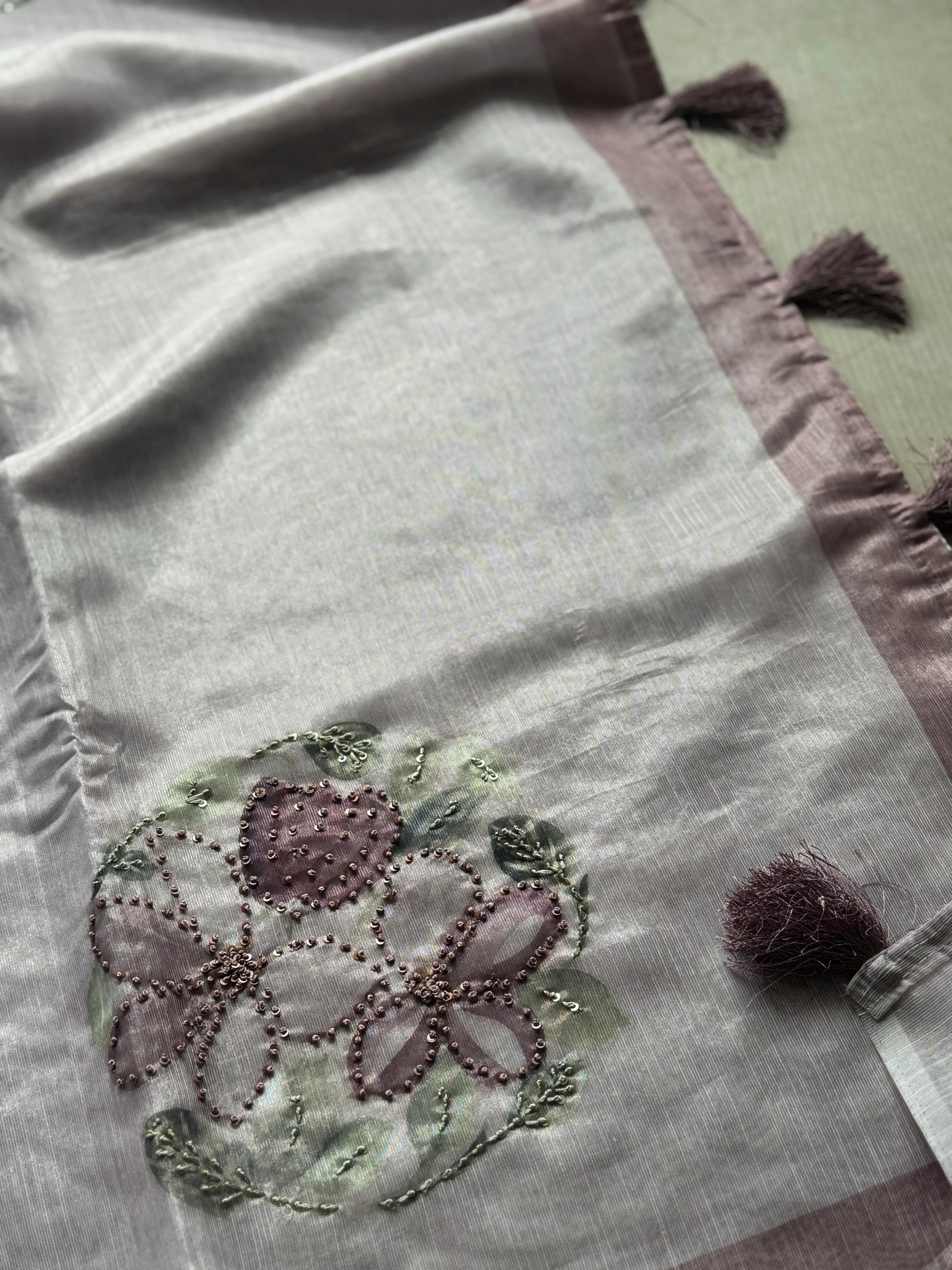 Semi Chandheri Saree - Image 4