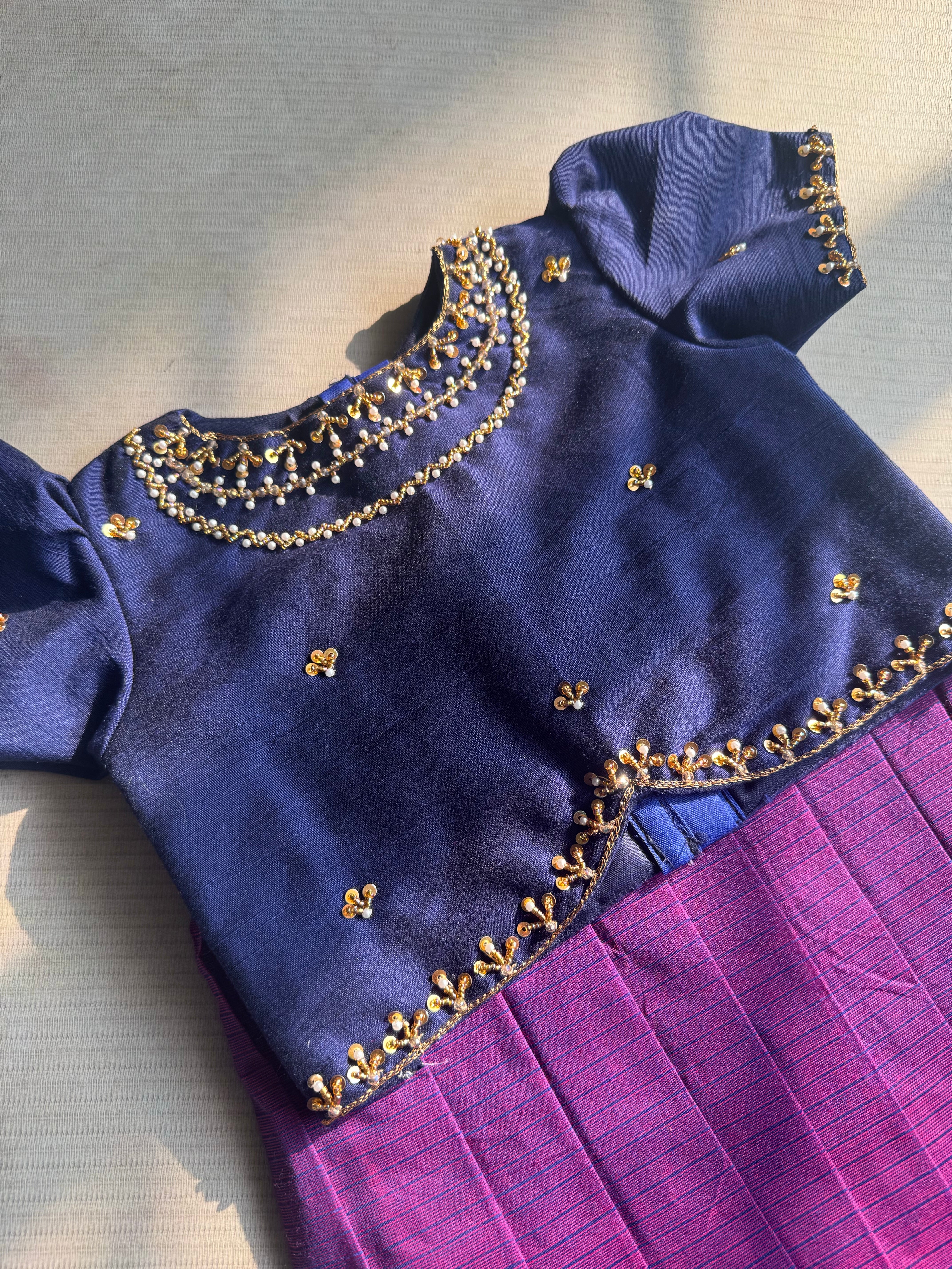 Vasuki Chettinad Cotton Skirt & Crop Top – Traditional South Indian Ethnic Wear - Image 2